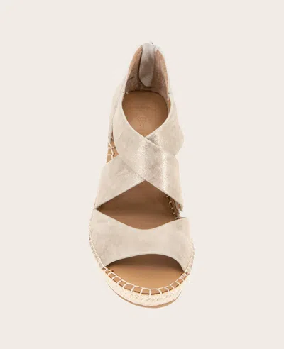 Gentle Souls - Corinne Leather Espadrille Wedge In Gravel Leather