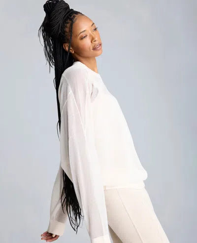 Kenneth Cole Sheer Oversized Crewneck Sweatshirt In Multicolor