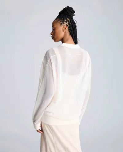 Kenneth Cole Sheer Oversized Crewneck Sweatshirt In Multicolor