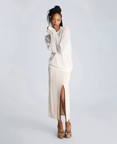 Kenneth Cole Sheer Oversized Crewneck Sweatshirt In Multicolor
