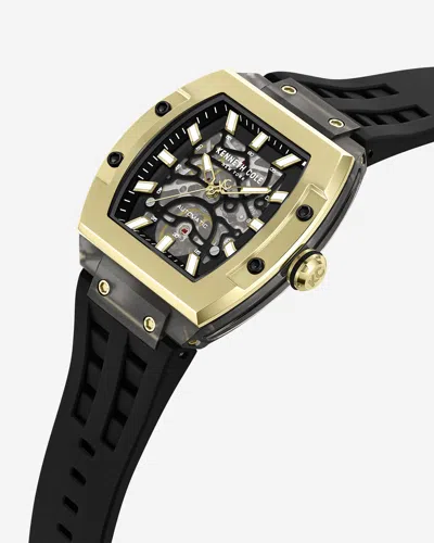 Kenneth Cole Automatic Silicone Watch In Black