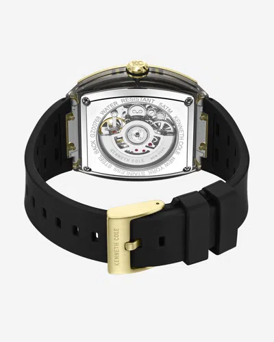 Kenneth Cole Automatic Silicone Watch In Black