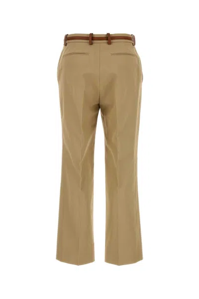 Gucci Cotton Trousers With Front Pleats And Belt Loops