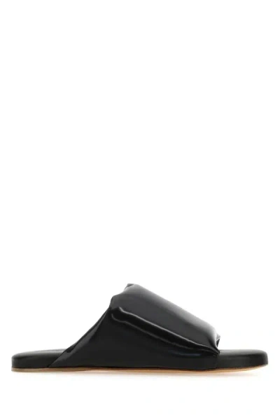 Bottega Veneta Black Nappa Leather Cushion Slipper