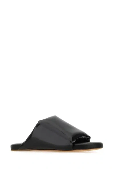 Bottega Veneta Black Nappa Leather Cushion Slipper