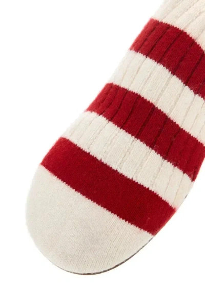 Bottega Veneta Striped Wool Blend Domenica Ankle Boots