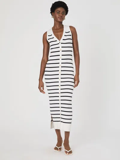 French Connection Women's Nadina Striped Sleeveless Rib-knit Dress In White