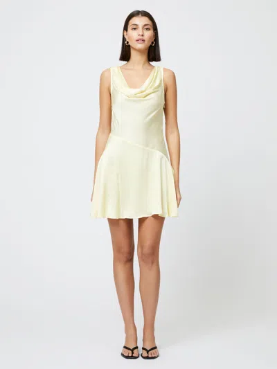 French Connection Oona Satin Minidress In Yellow