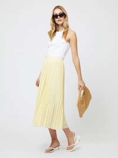 French Connection Sunburst Pleated Crepe Midi Skirt In Yellow