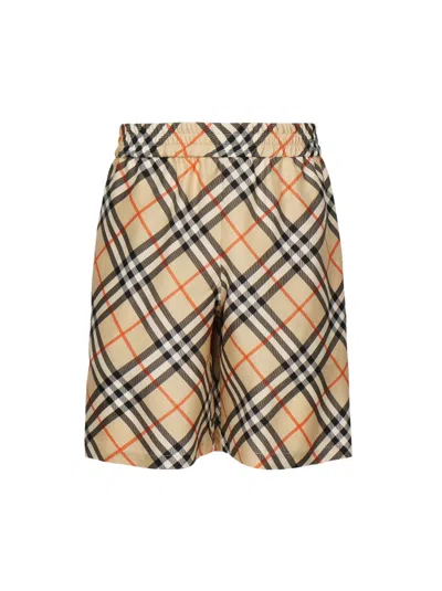 Burberry Men Check Print Bermuda Swimsuit
