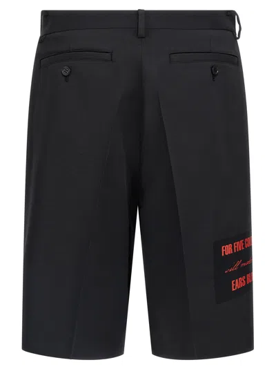 Undercover Bermuda Shorts With Back Pockets And Graphic Print
