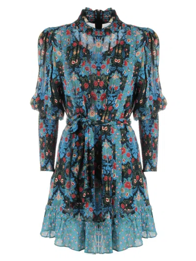 Farm Rio Arabesque Floral Pleated Dress