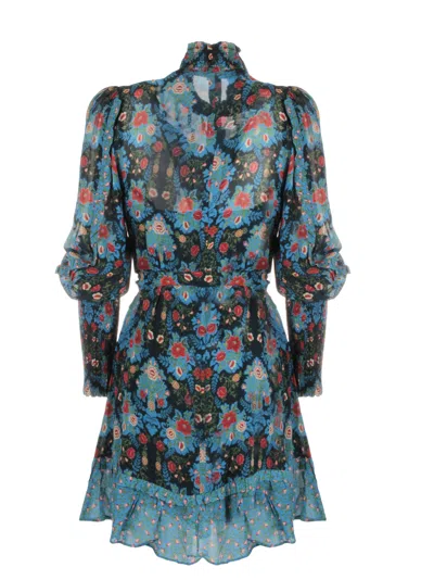 Farm Rio Arabesque Floral Pleated Dress