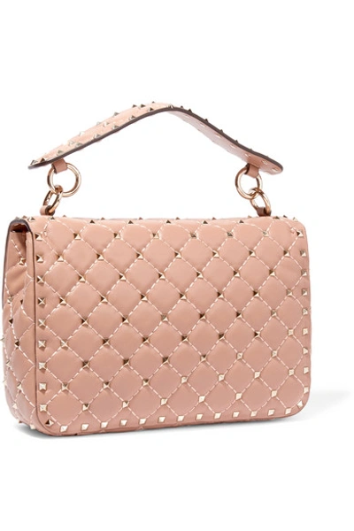 Shop Valentino The Rockstud Medium Matelassé Leather Shoulder Bag