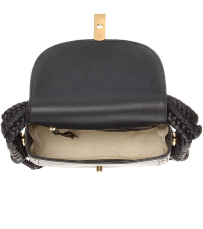 Shop Altuzarra Ghianda Bullrope Saddle Leather Shoulder Bag In Black
