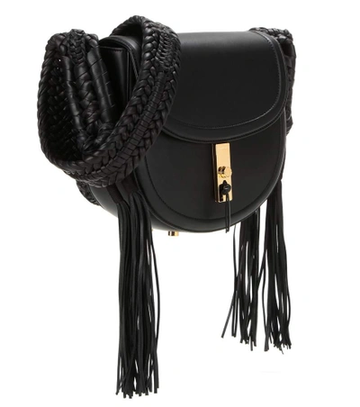Shop Altuzarra Ghianda Bullrope Saddle Leather Shoulder Bag In Black