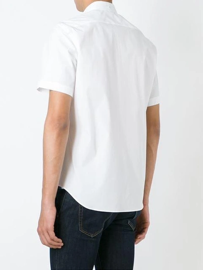 Shop Burberry Short-sleeved Stretch Cotton Poplin Shirt In White