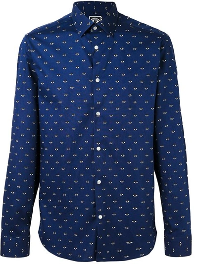 Kenzo Multi Eye Shirt In Navy Blue