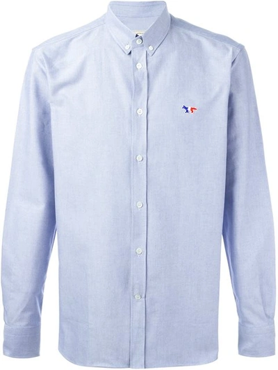 Maison Kitsuné Tricolour Fox Shirt In Blue