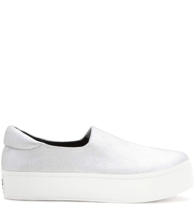 Shop Opening Ceremony Exclusive To Mytheresa.com – Cici Low-top Metallic Sneakers In Silver
