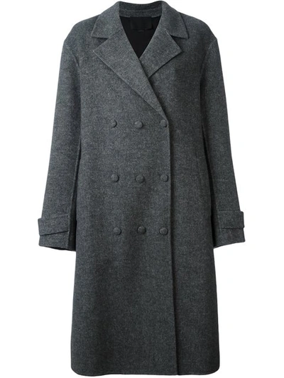 Alexander Wang Oversized Triple Breasted Trench Coat In Grey