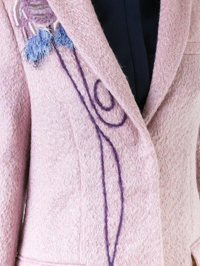 Shop Roksanda Embroidered Single Breasted Coat - Pink