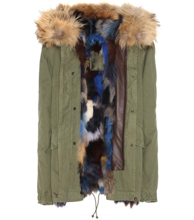 Shop Mr & Mrs Italy Parka With Fur Lining And Trim In Multicolor