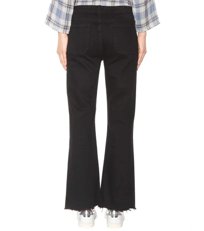 Shop M.i.h. Jeans Lou Cropped Flared Jeans In Black