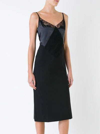 Shop Nina Ricci Lace Detail Slip Dress - Black
