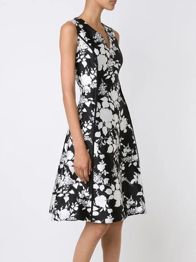 Shop Oscar De La Renta Flared Floral Dress