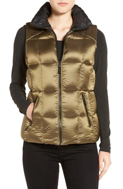 Andrew Marc Marc New York By  Metallic Down Vest In Gold