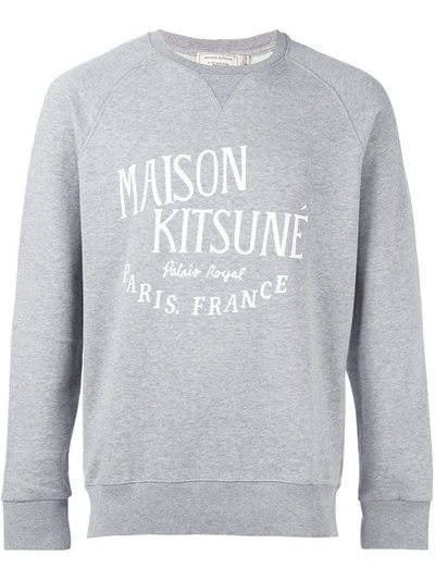 Maison Kitsuné Sweatshirt Mit Logo-print In Grey