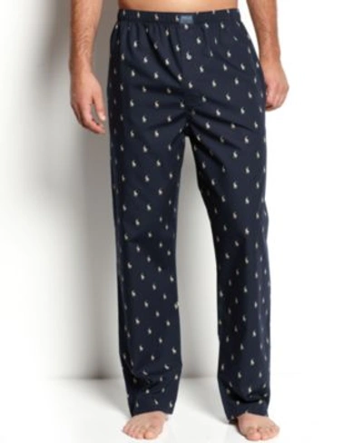 Shop Polo Ralph Lauren Men&#039;s All Over Polo Player Pajama Pants In Navy