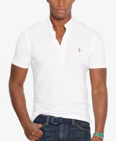 Shop Polo Ralph Lauren Men's Hampton Cotton Polo Shirt In White