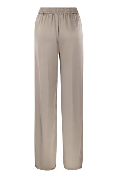 Herno Casual Satin Trousers In Beige