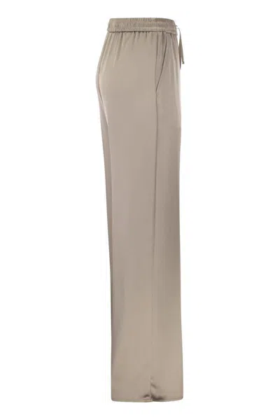 Herno Casual Satin Trousers In Beige