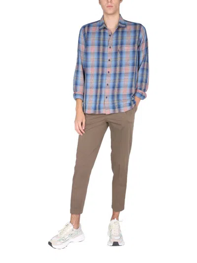 Ymc You Must Create Curtis Check Cotton Shirt In Multicolour