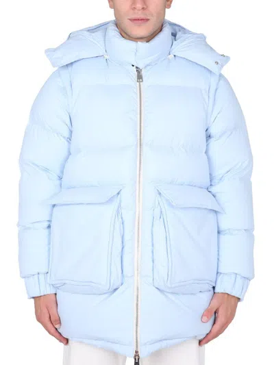 Sunnei Removable Sleeved Puffy Down Jacket In Blue