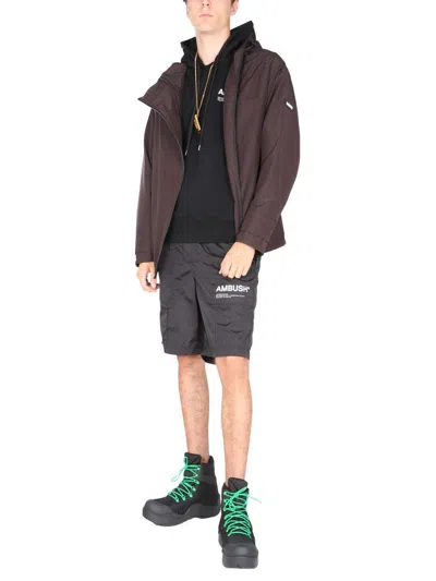 Shop Ambush Slim Fit Jacket In Brown
