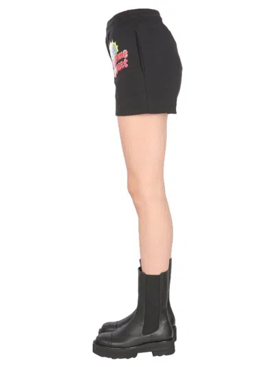 Moschino Printed Casual Shorts In Black