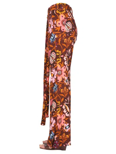 La Doublej Pants With Selva Print In Multicolour