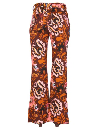 La Doublej Pants With Selva Print In Multicolour