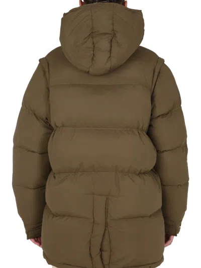 Sunnei Removable Sleeved Puffy Down Jacket In Military Green