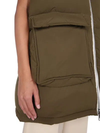 Sunnei Removable Sleeved Puffy Down Jacket In Military Green