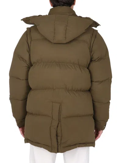 Sunnei Removable Sleeved Puffy Down Jacket In Military Green
