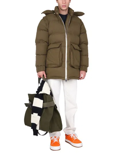 Sunnei Removable Sleeved Puffy Down Jacket In Military Green