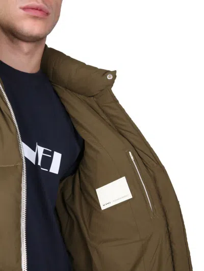 Sunnei Removable Sleeved Puffy Down Jacket In Military Green