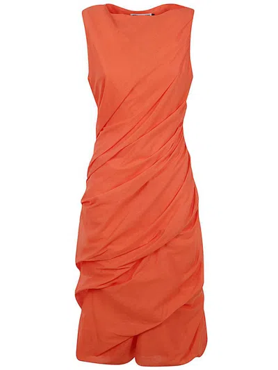 Shop Issey Miyake Twining Midi Dress In Yellow