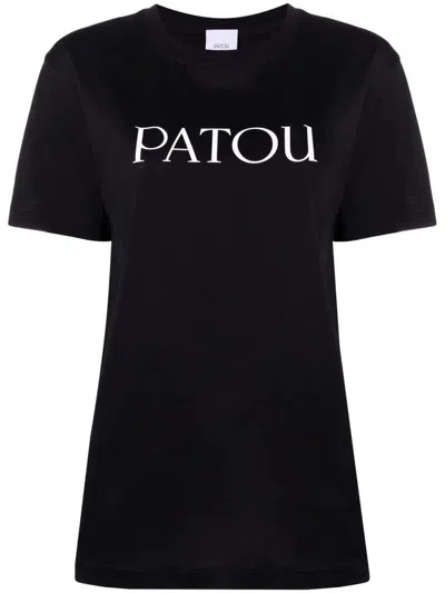 Patou Logo T-shirt In Soft Cotton With Classic Fit And Versatile Style In Black