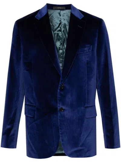 Shop Paul Smith Mens Tailored Fit Two Buttons Jacket In Blue